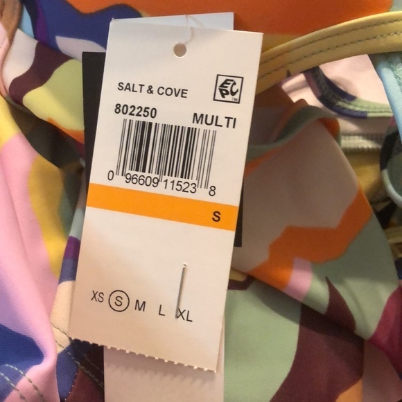 SALT & Cove Zebra Cross Back Tankini Swim Top - Picture 3 of 4